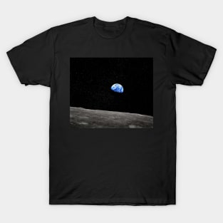 Earthrise Over the Lunar Surface Enhanced T-Shirt